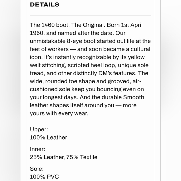 Doctor Martens "1460 Smooth Leather Lace Up Boots" Yellow | Women's Size 6 - Picture 12 of 14